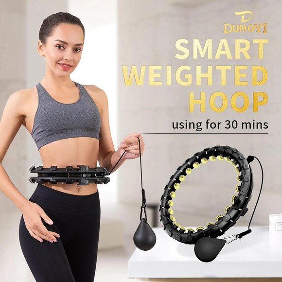 Dumoyi Smart Weighted Hula Hoop for Adults Weight Loss 24 Detachable Knots-Black - Picture 4 of 4